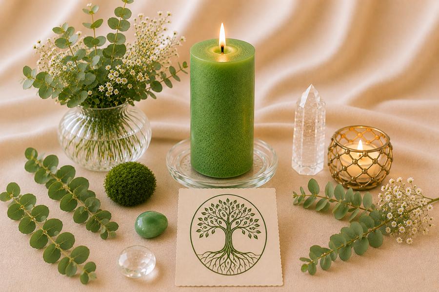 Kerzen-Ritual Grün - Hoffnung, Gesundheit, Heilung