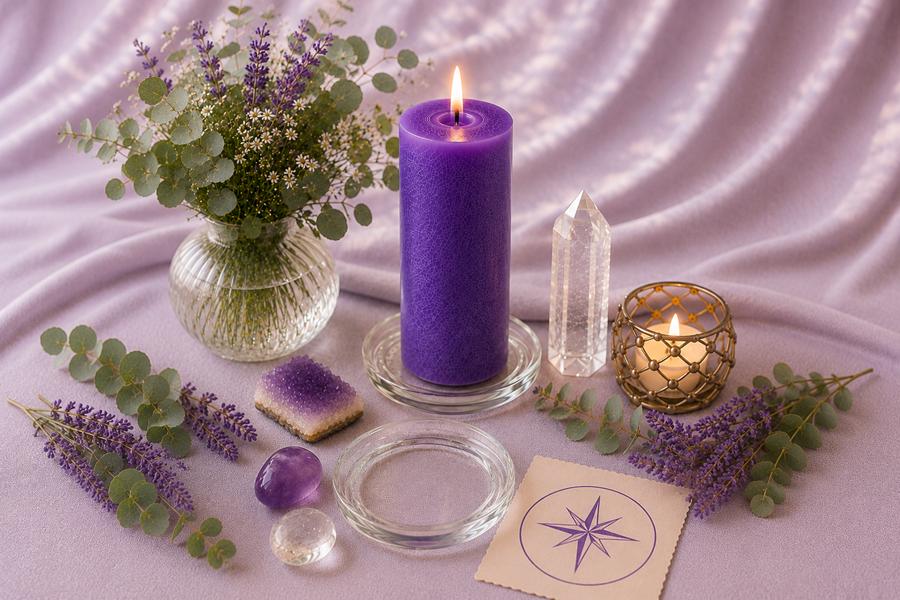 Kerzen - Ritual Violett – Erleuchtung, Inspiration und Spiritualität – Bild 3