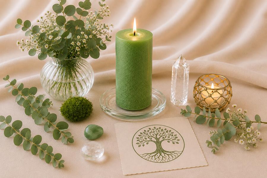 Kerzen-Ritual Grün - Hoffnung, Gesundheit, Heilung – Bild 2